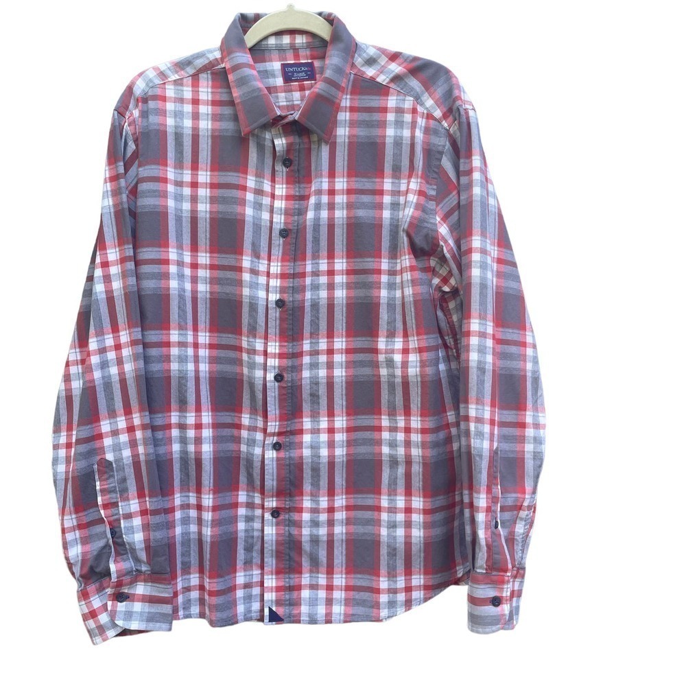 UNTUCKit Lightweight Button Front Plaid Shirt - XL